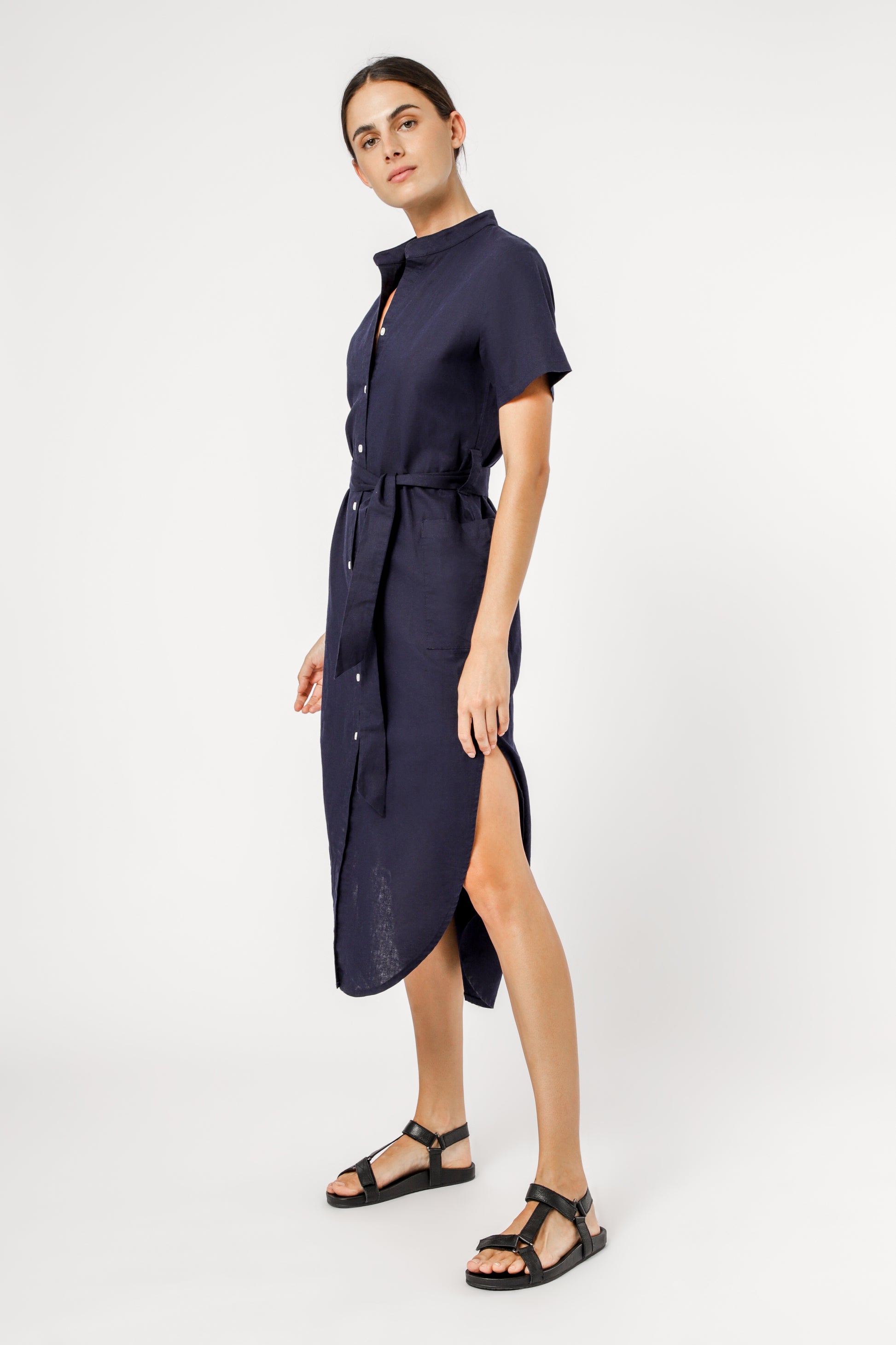 Nude Lucy Maya Linen Maxi Dress Midnight Dress 