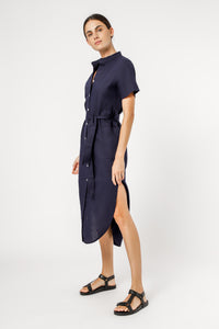 Nude Lucy maya linen maxi dress midnight dress