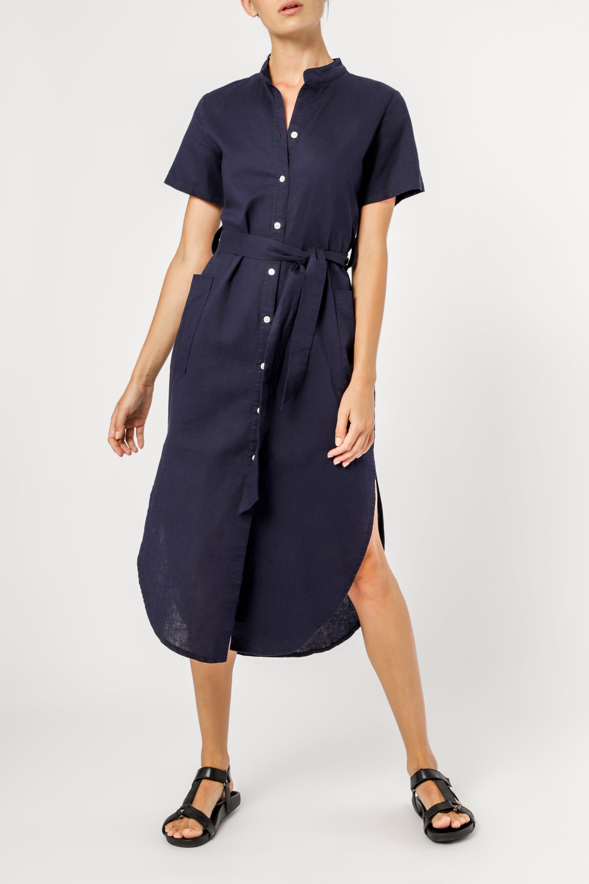 Nude Lucy Maya Linen Maxi Dress Midnight Dress 