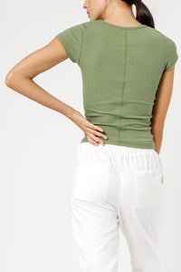 Nude Lucy charlie rib tee army t shirt