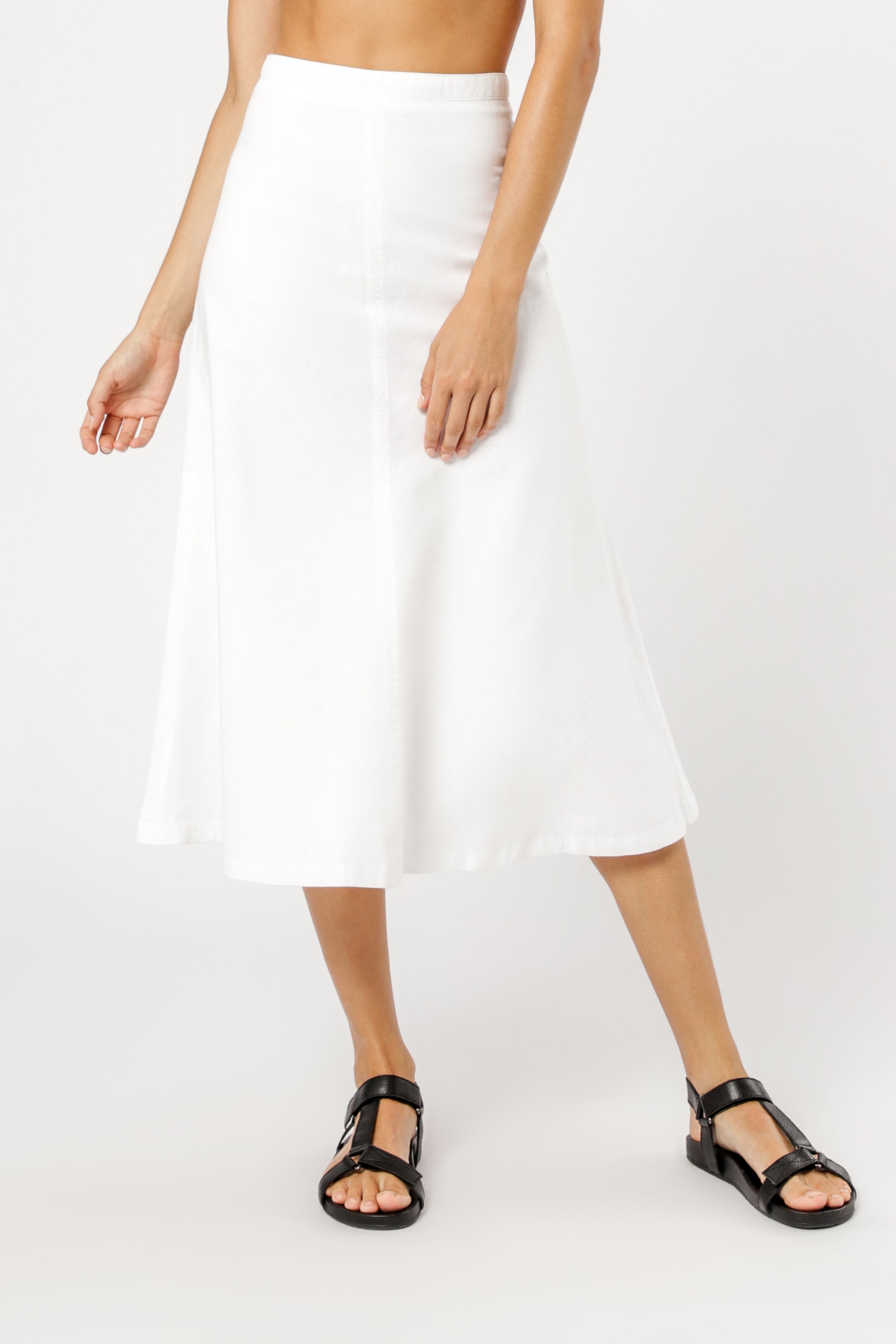 Nude Lucy Isla Linen Midi Skirt White Skirt 