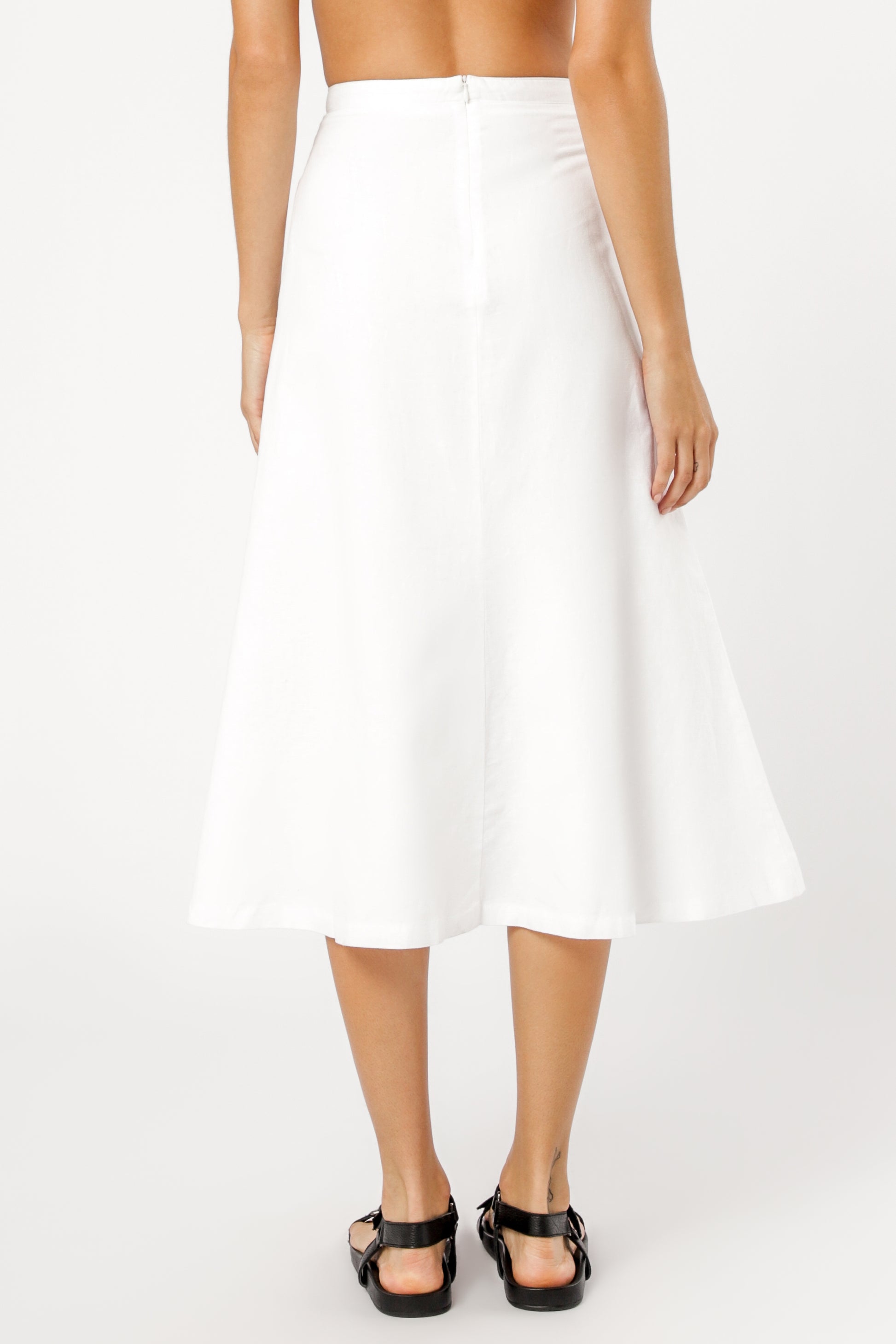 Nude Lucy Isla Linen Midi Skirt White Skirt 