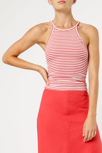 Nude Lucy charlie rib tank tomato stripe top