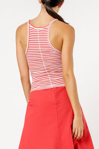 Nude Lucy charlie rib tank tomato stripe top