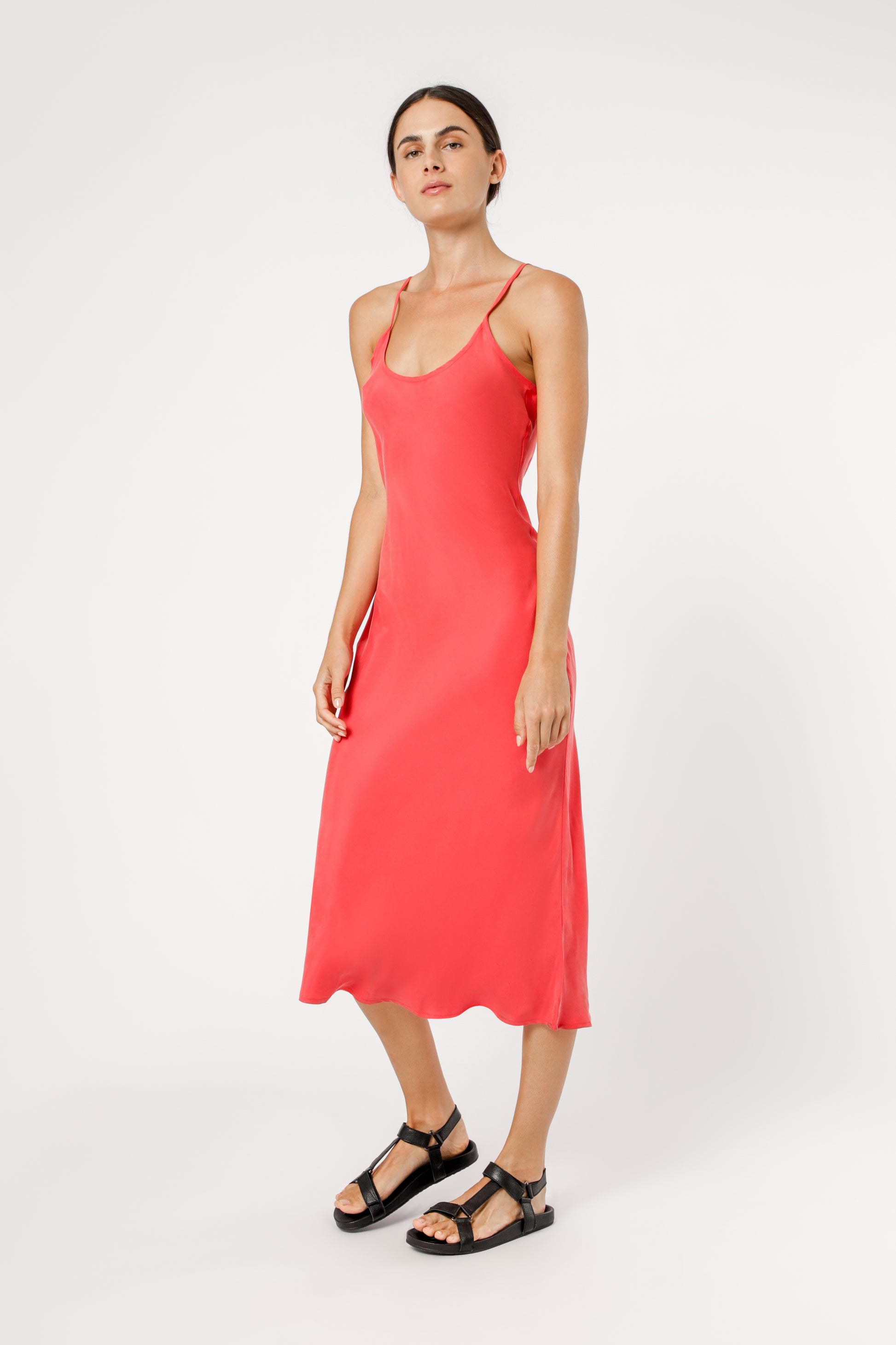 Nude Lucy nude classic slip tomato dress