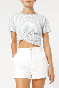 Nude Lucy gracie knot front tee sky stripe t shirt