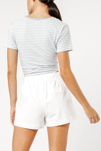 Nude Lucy gracie knot front tee sky stripe t shirt