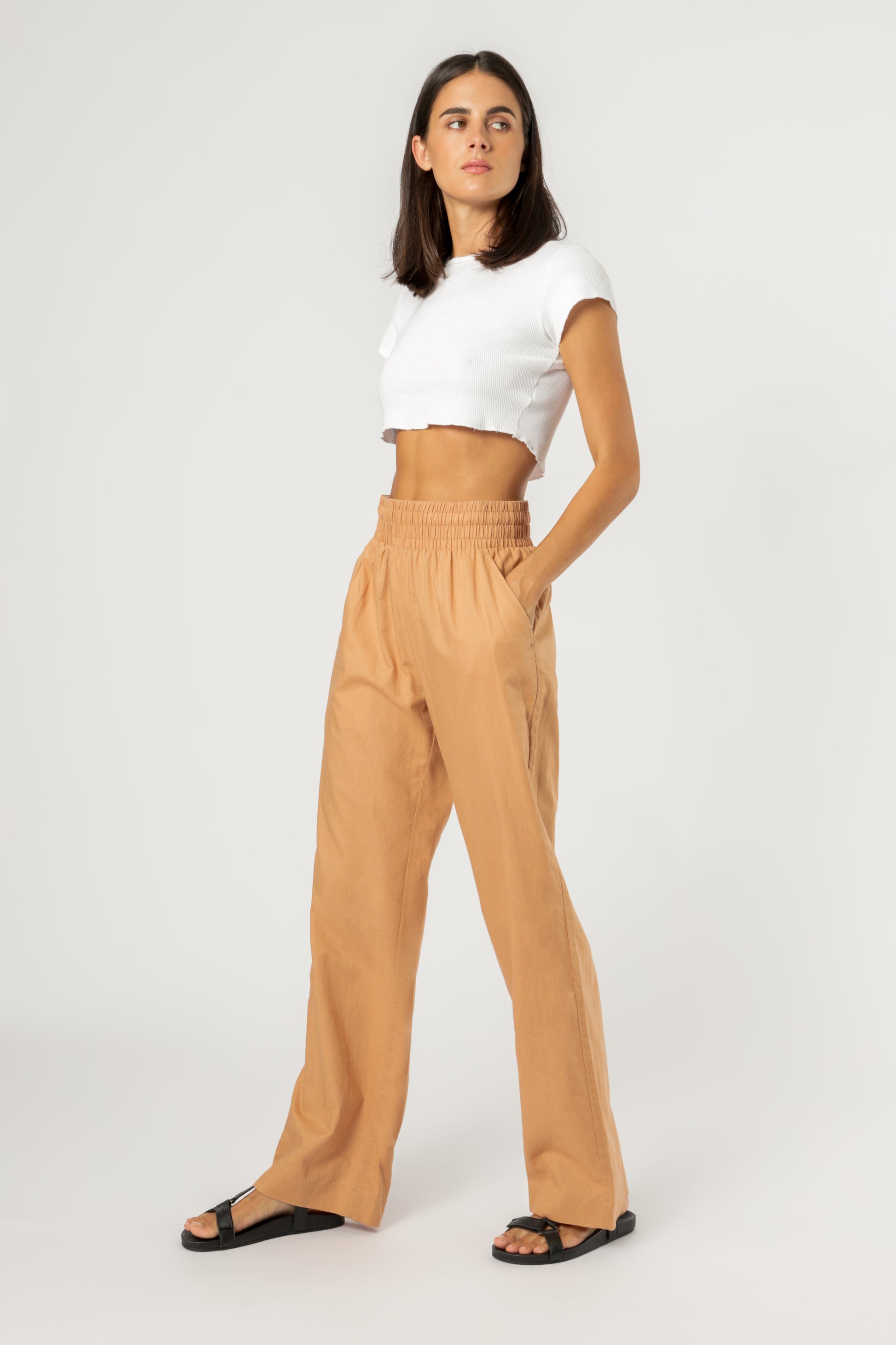 Nude Lucy amber linen pant clay pants