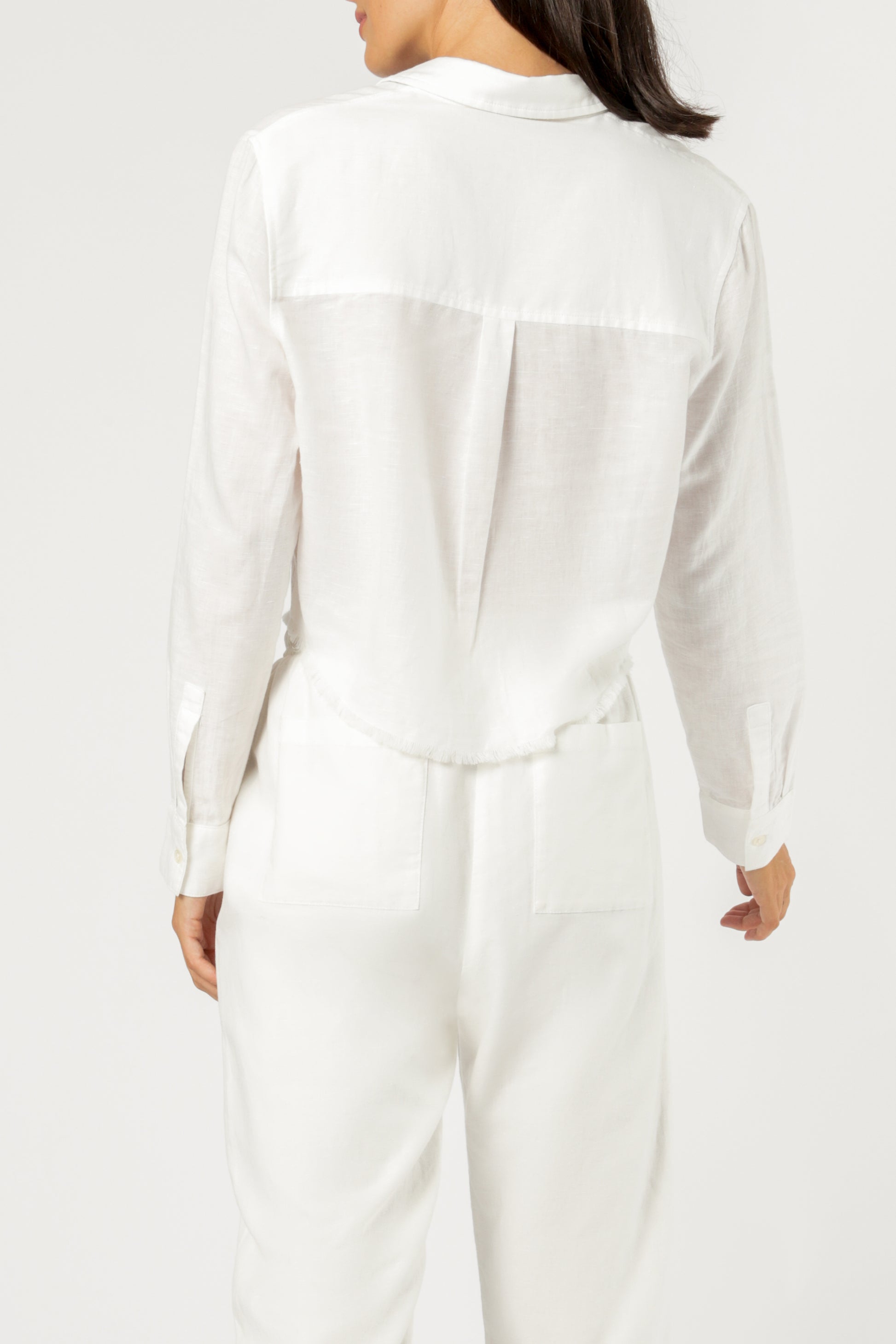 Nude Lucy Amber Crop Linen Shirt White Shirt 