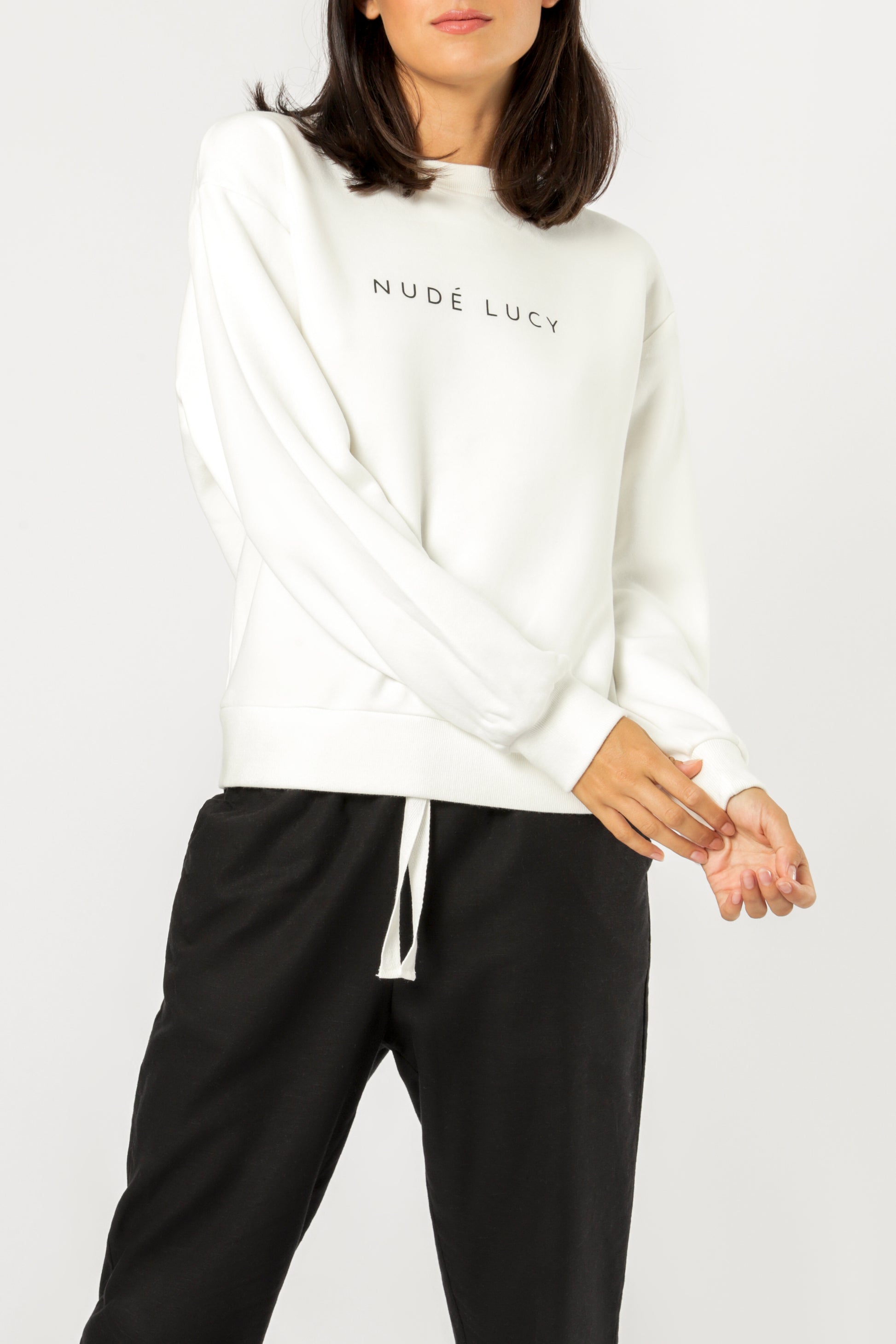 Nude Lucy Nude Lucy Slogan Sweat Off White Sweats 