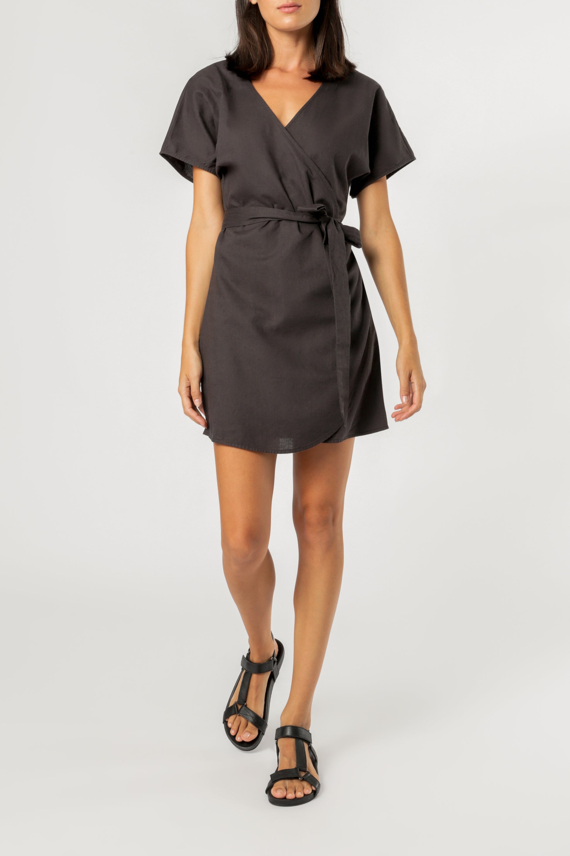 Nude Lucy monica wrap dress coal dress