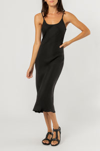 Nude Lucy nude classic slip coal dress