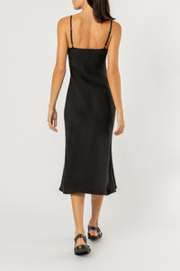 Nude Lucy nude classic slip coal dress