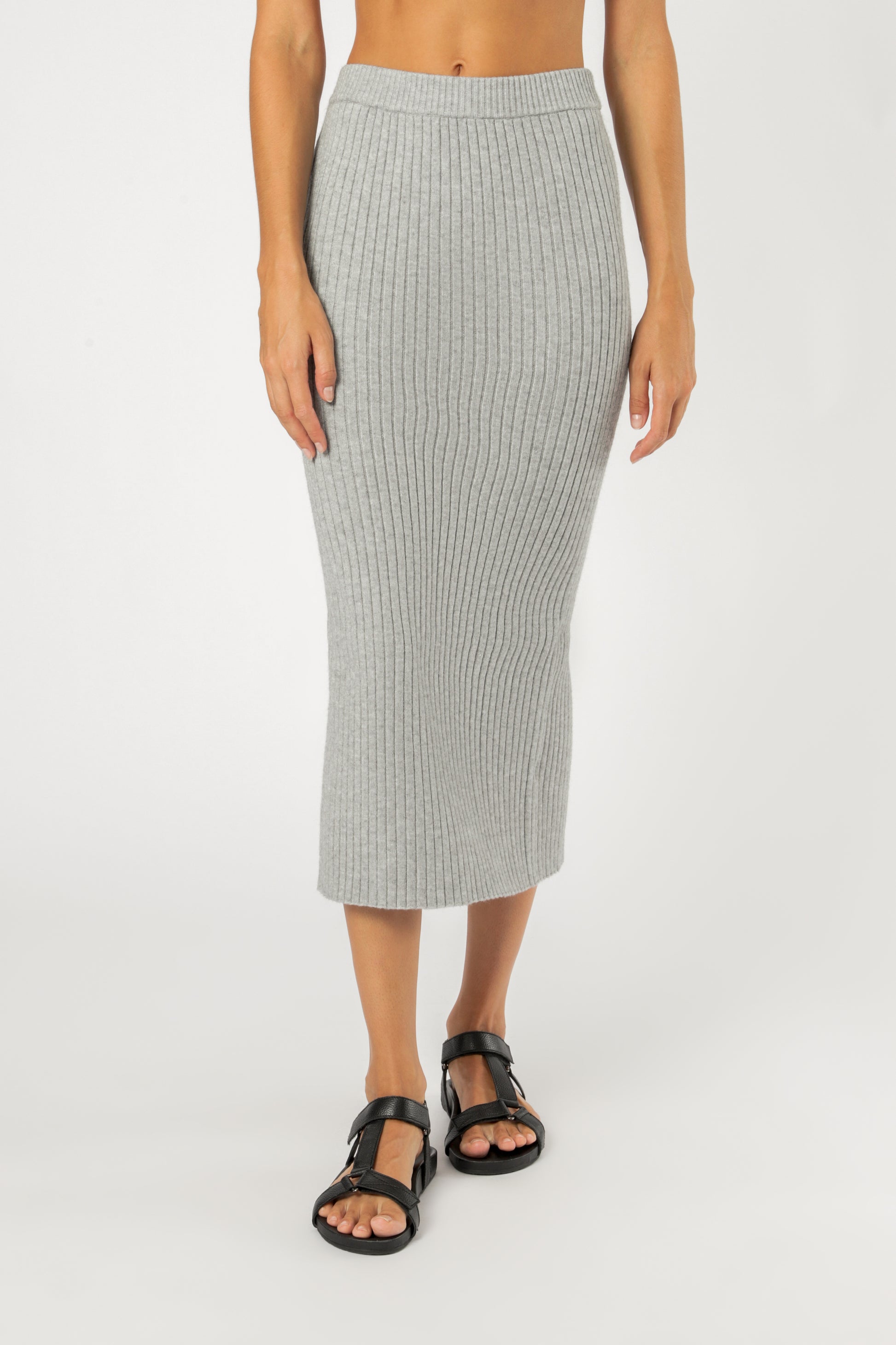 Nude Lucy dylan knit skirt grey marle knitwear