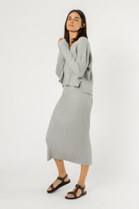 Nude Lucy dylan knit skirt grey marle knitwear