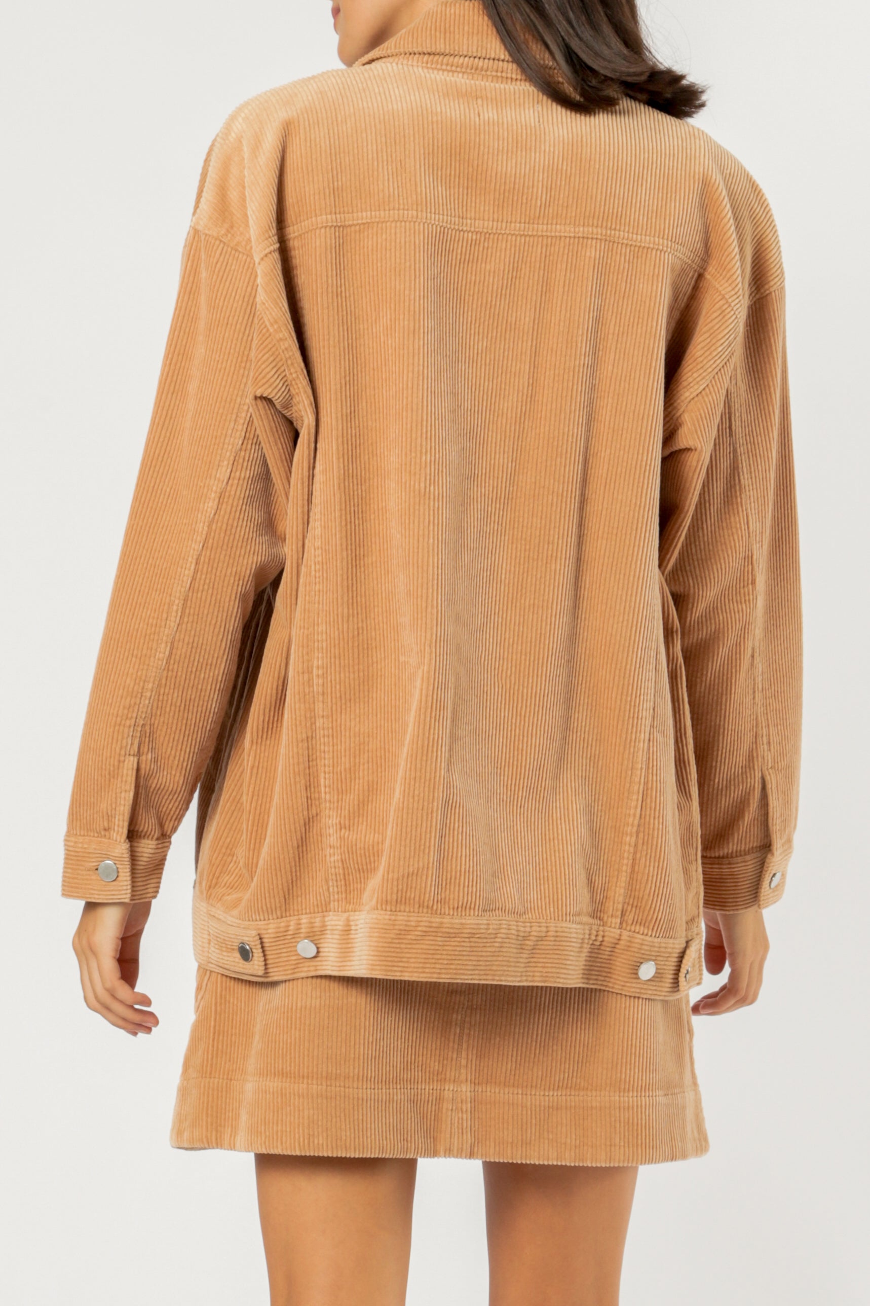 Nude Lucy Corduroy Longline Trucker Jacket Sand Jackets 