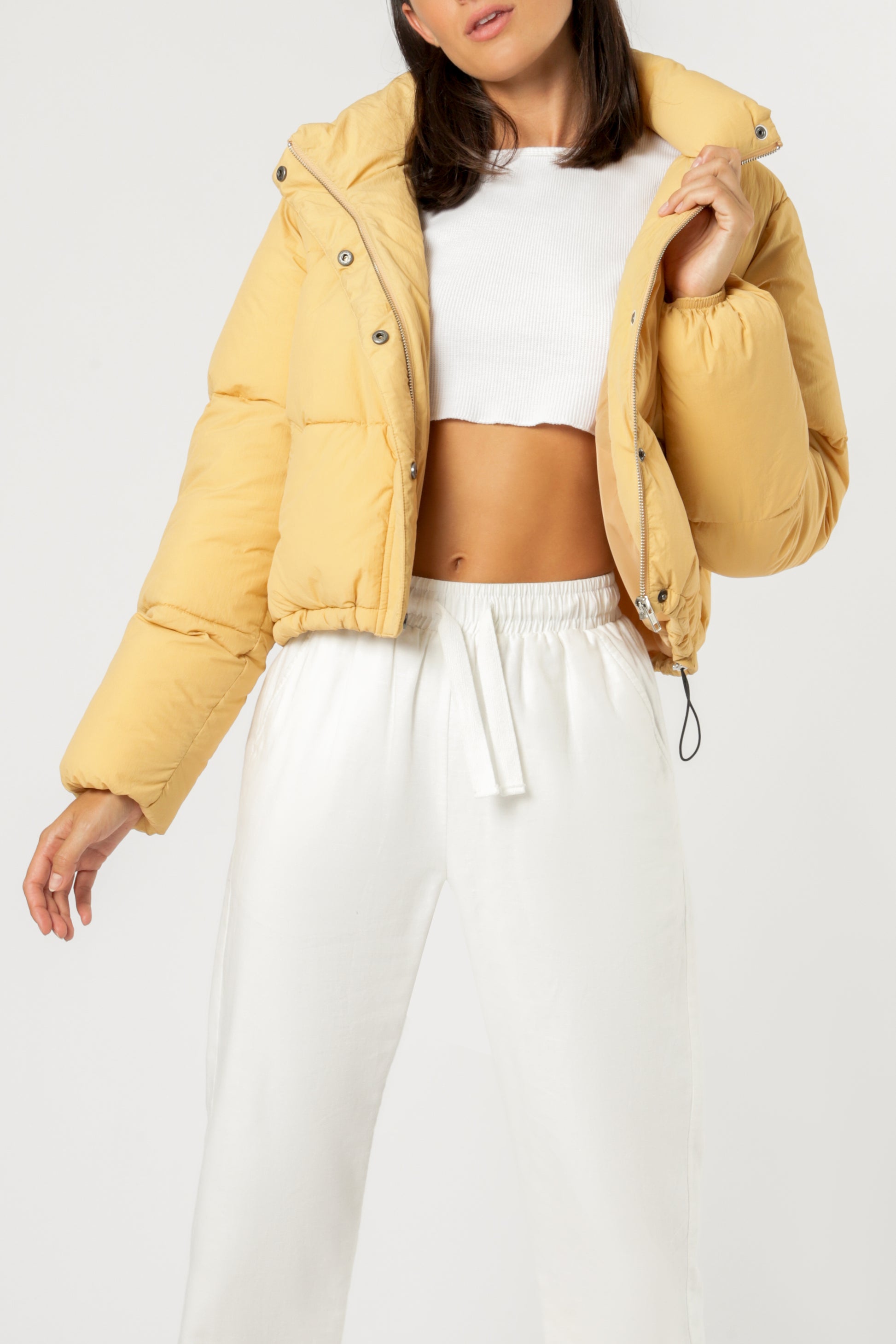 Nude Lucy Topher Puffer Jacket Washed Mustard Jackets 