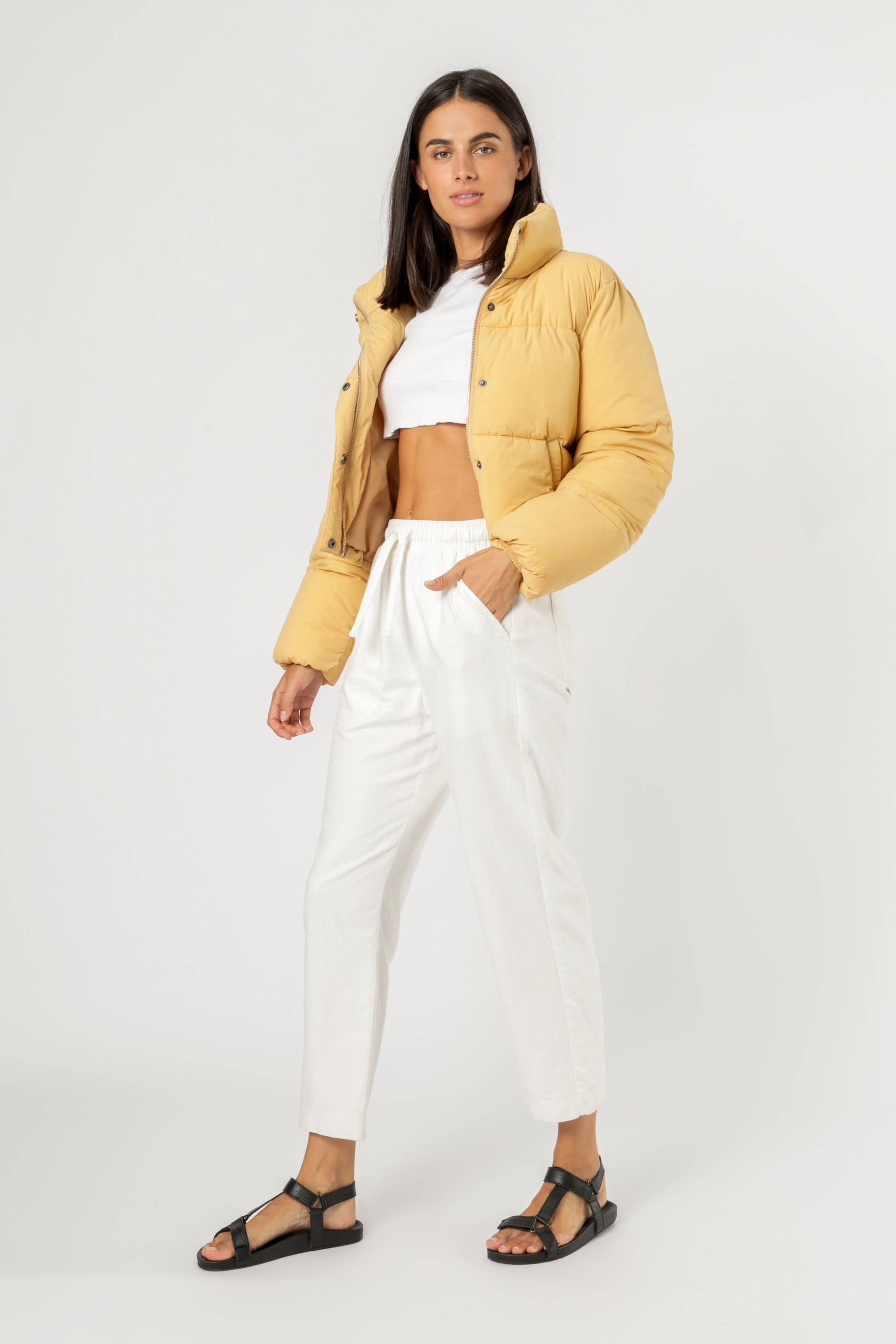Nude Lucy Topher Puffer Jacket Washed Mustard Jackets 