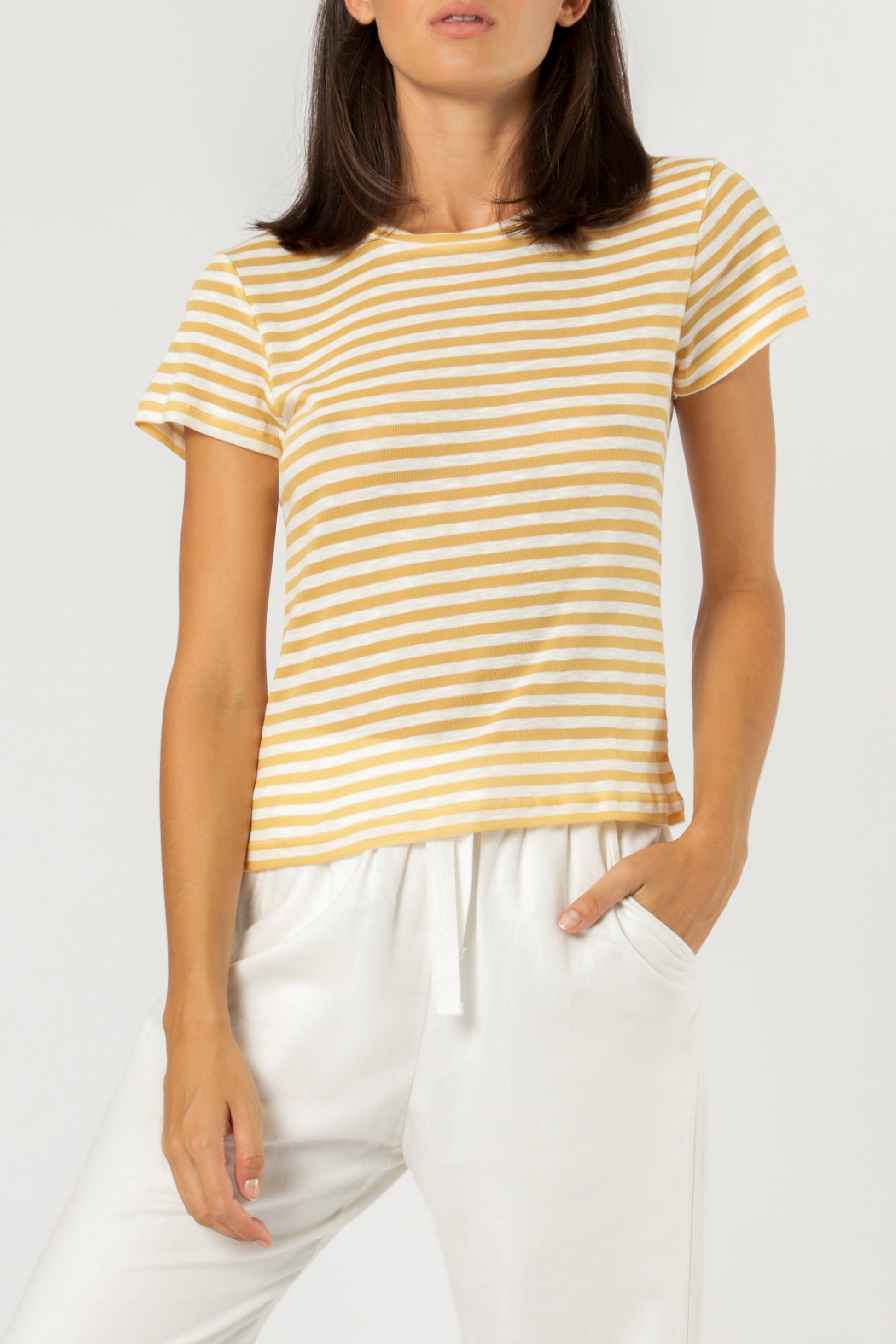 Nude Lucy Florence Tee Mustard Stripe T Shirt 
