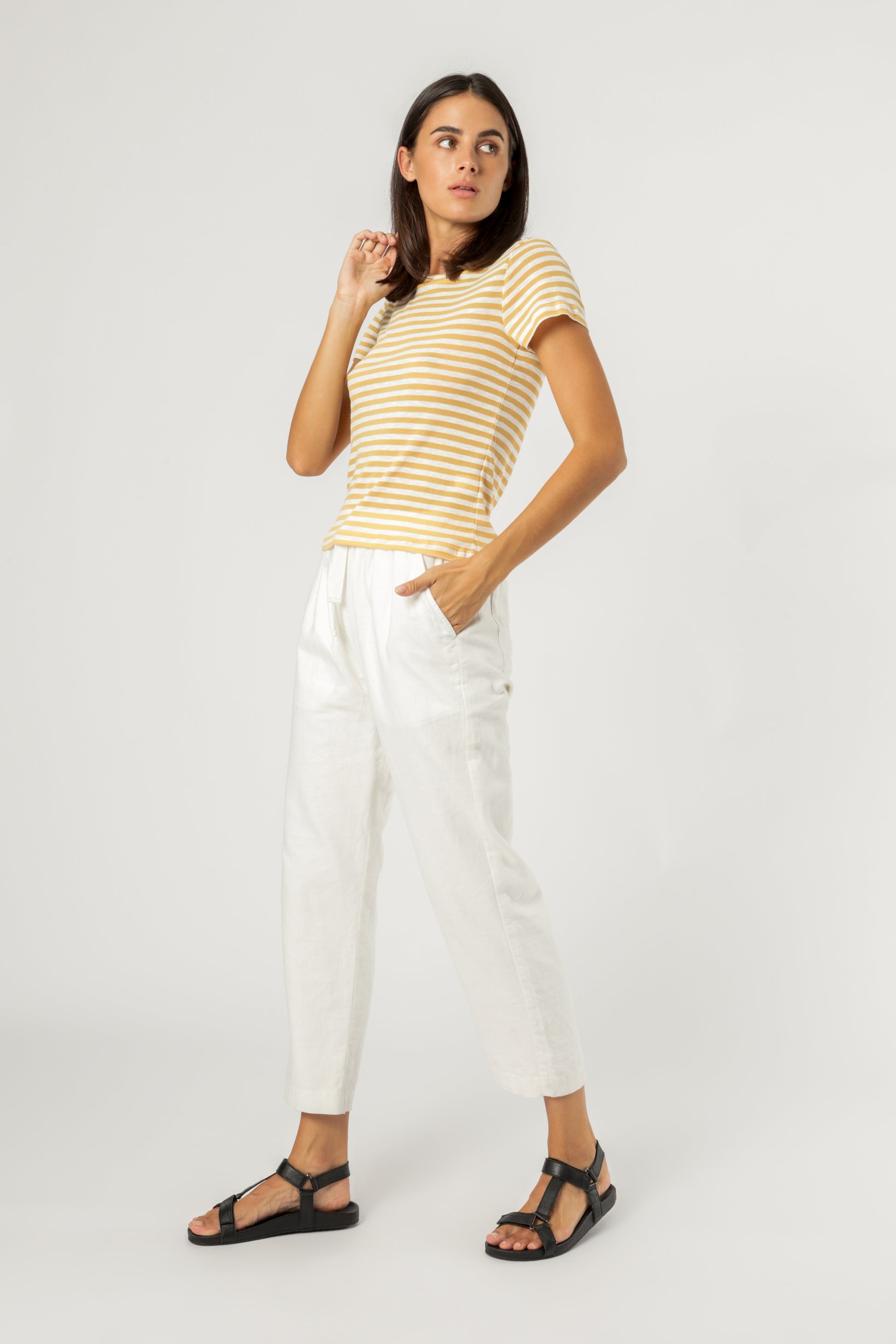 Nude Lucy Florence Tee Mustard Stripe T Shirt 