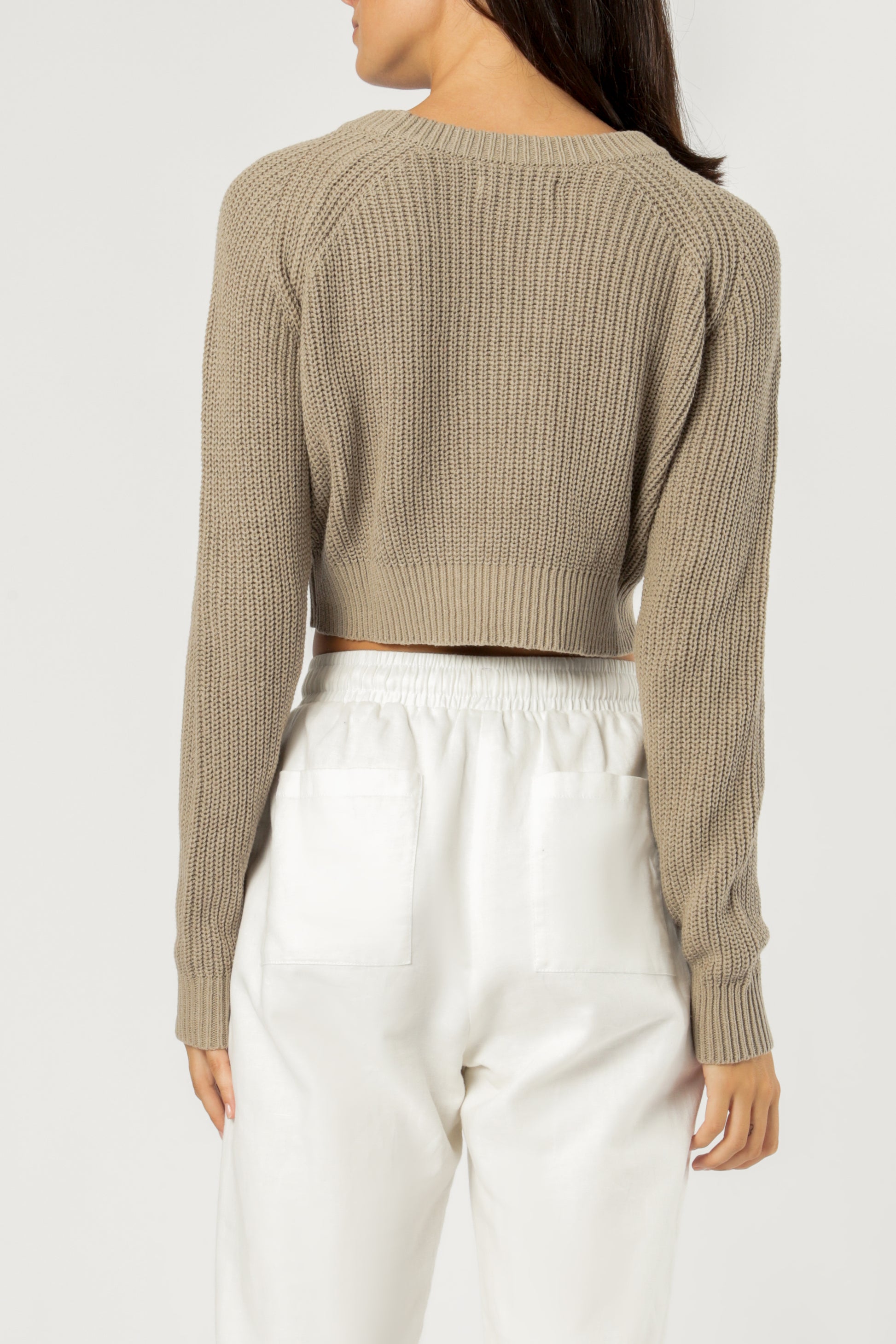 Nude Lucy Brooklyn Crop Knit Taupe Knitwear 