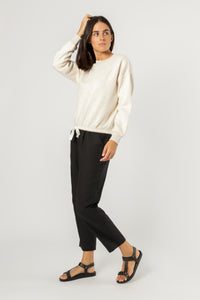 Nude Lucy nixon drawcord sweat cream marle sweats