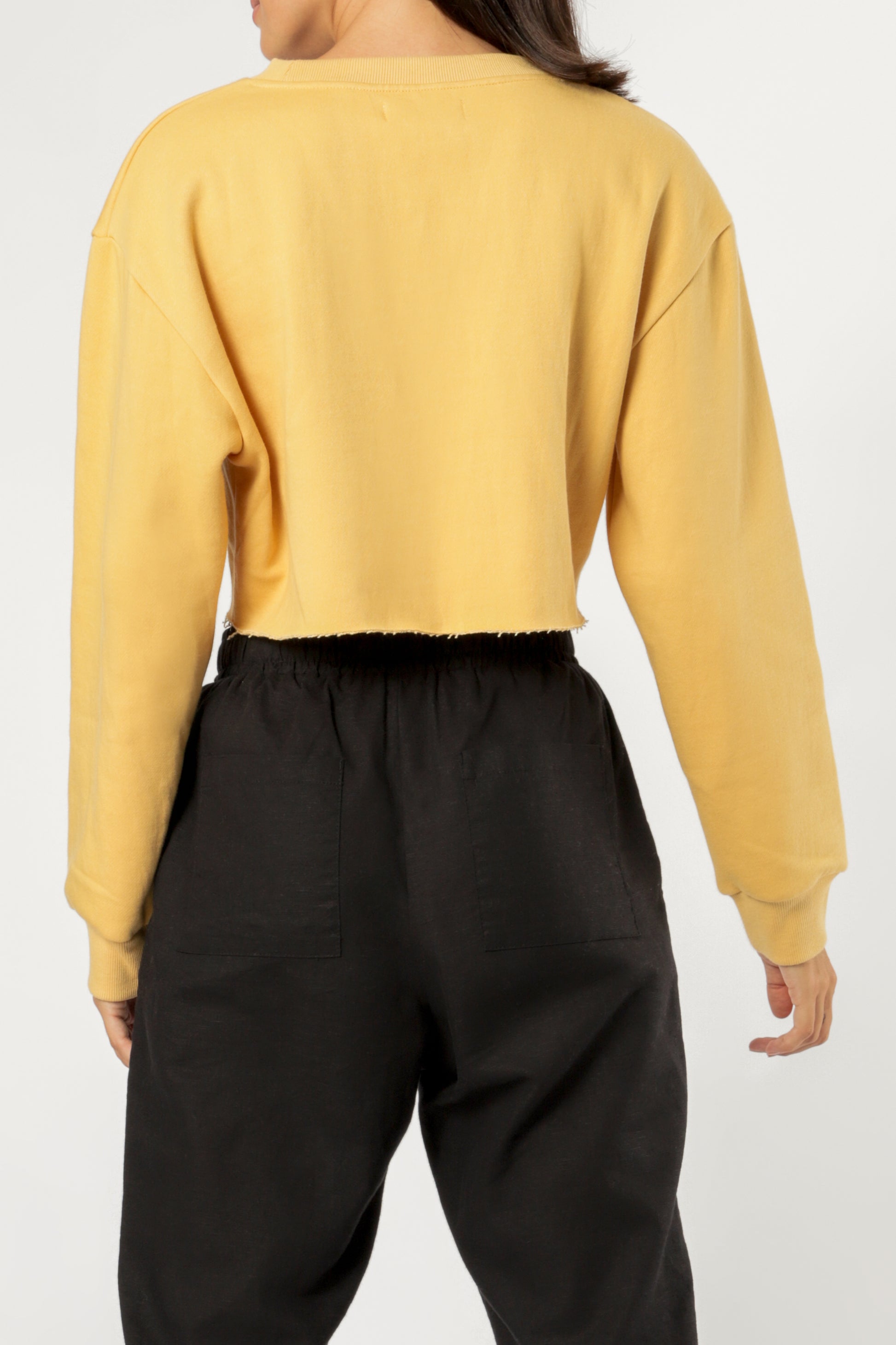 Nude Lucy Carter Classic Crop Sweat Washed Mustard Sweats 