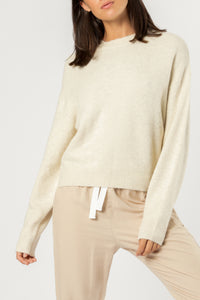 Nude Lucy remi crew neck jumper cream marle knitwear