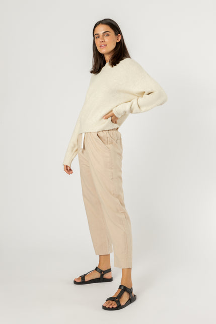REMI CREW NECK JUMPER-Cream Marle