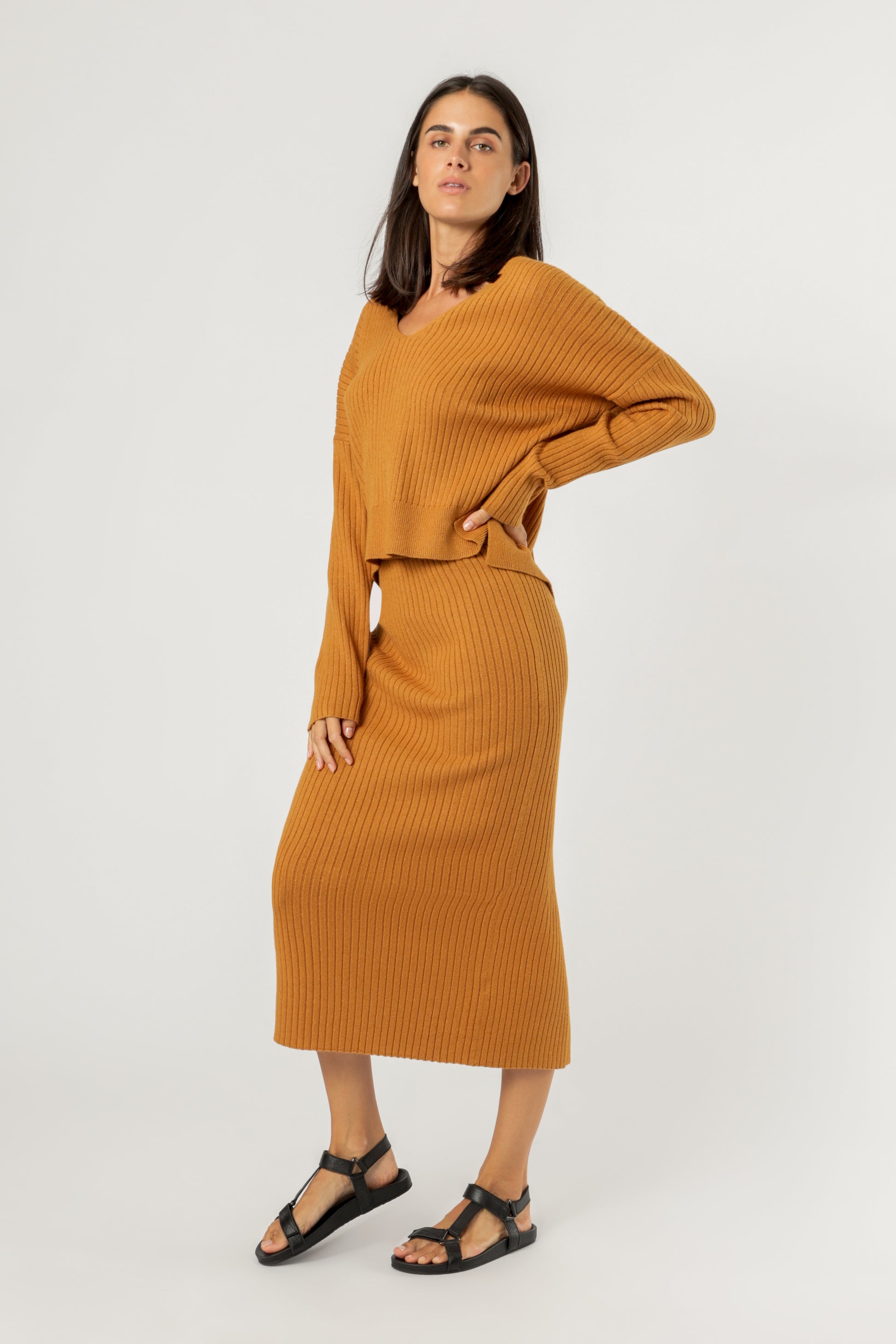 Nude Lucy dylan knit skirt deep mustard skirt