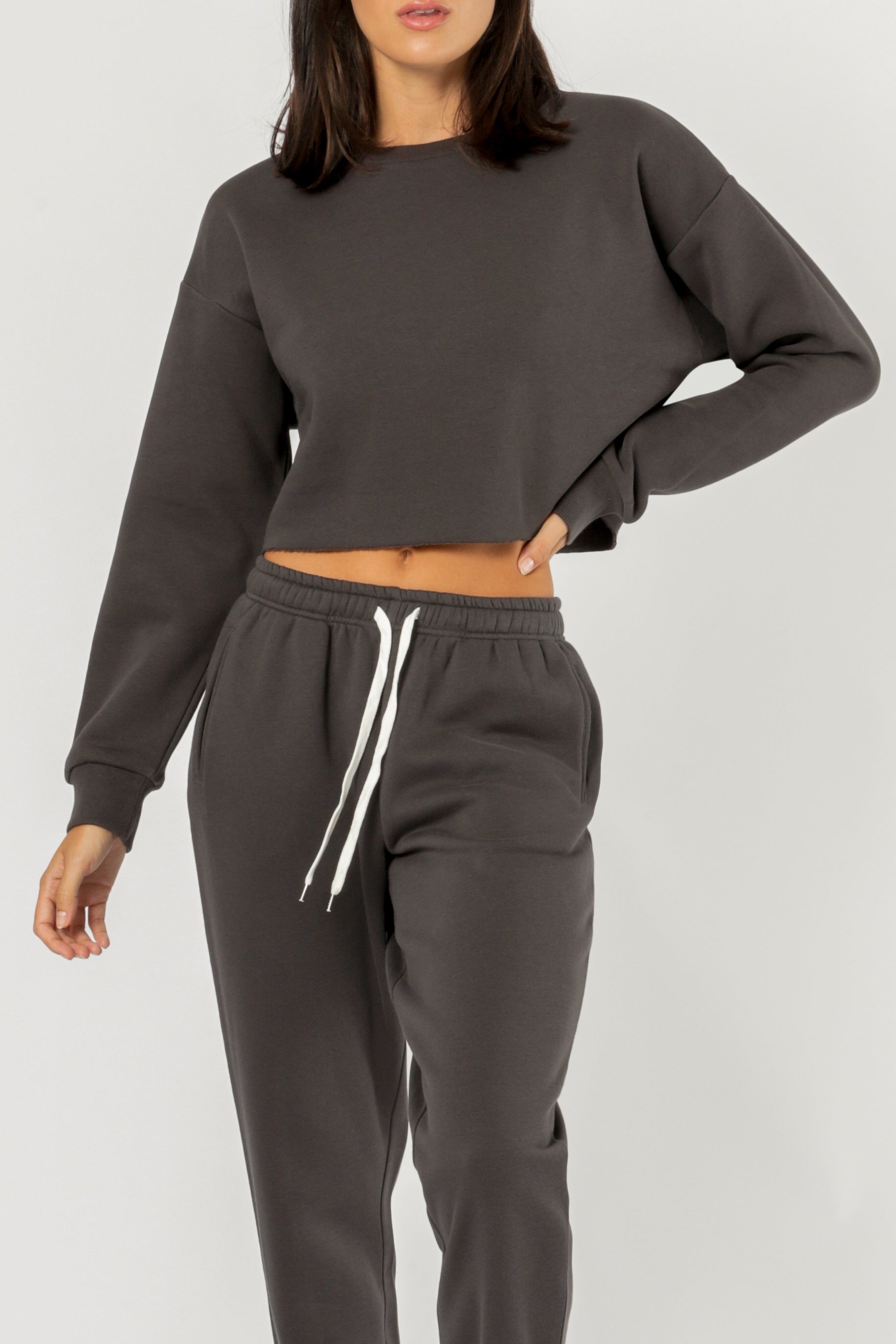 Nude Lucy Carter Classic Crop Sweat Coal Sweats 
