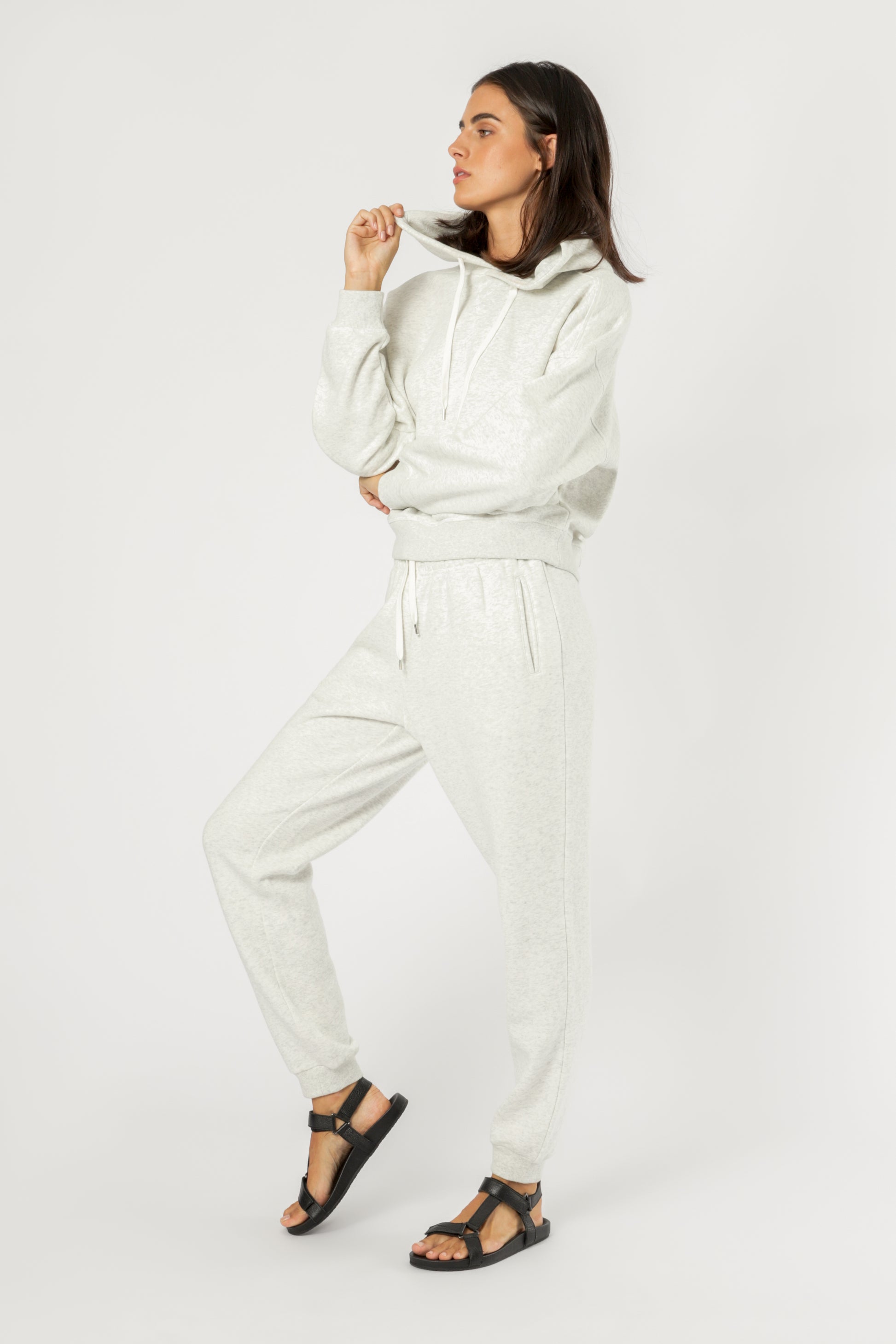 Nude Lucy Carter Classic Hoodie Snow Marle Sweats 