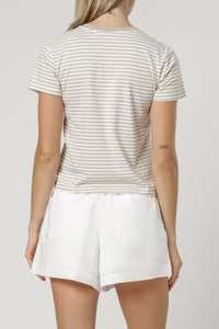 Nude Lucy gracie ringer tee taupe stripe t shirt