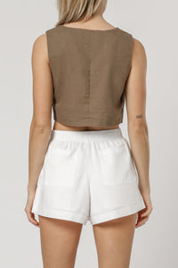 Nude Lucy darcy linen cami chocolate top