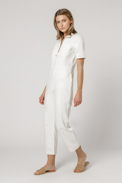 QUINN DENIM BOILER SUIT-Ecru