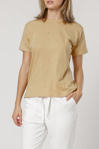 Nude Lucy Nude Lucy slogan tee washed mustard t shirt