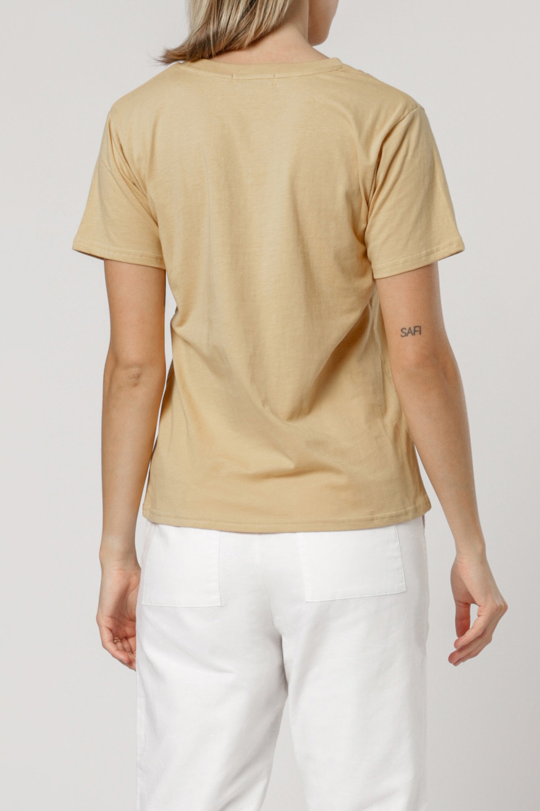 Nude Lucy Nude Lucy Slogan Tee Washed Mustard T Shirt 