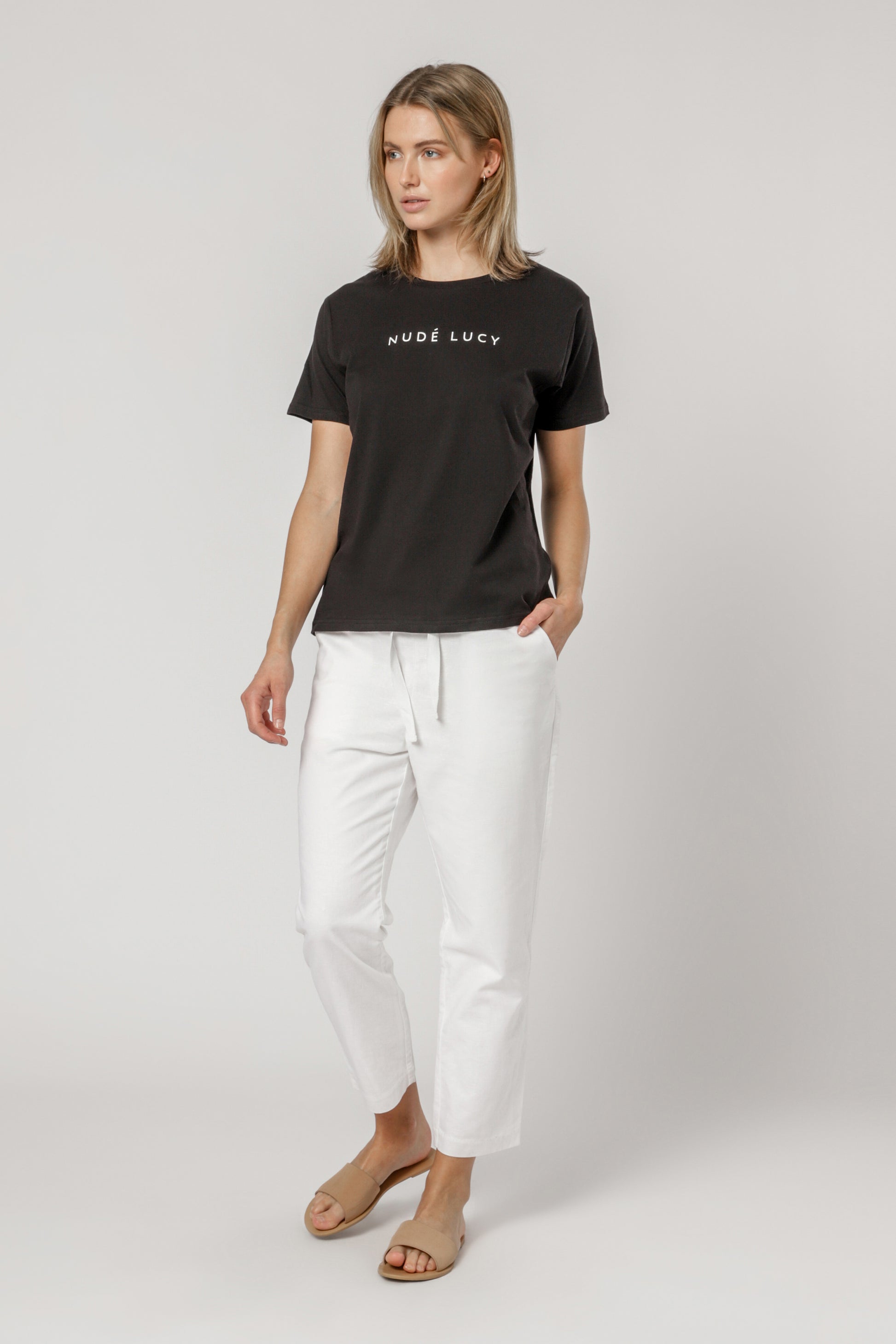 Nude Lucy Nude Lucy Slogan Tee Black Tees 