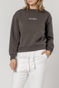 Nude Lucy dont fight it slogan sweat coal sweats