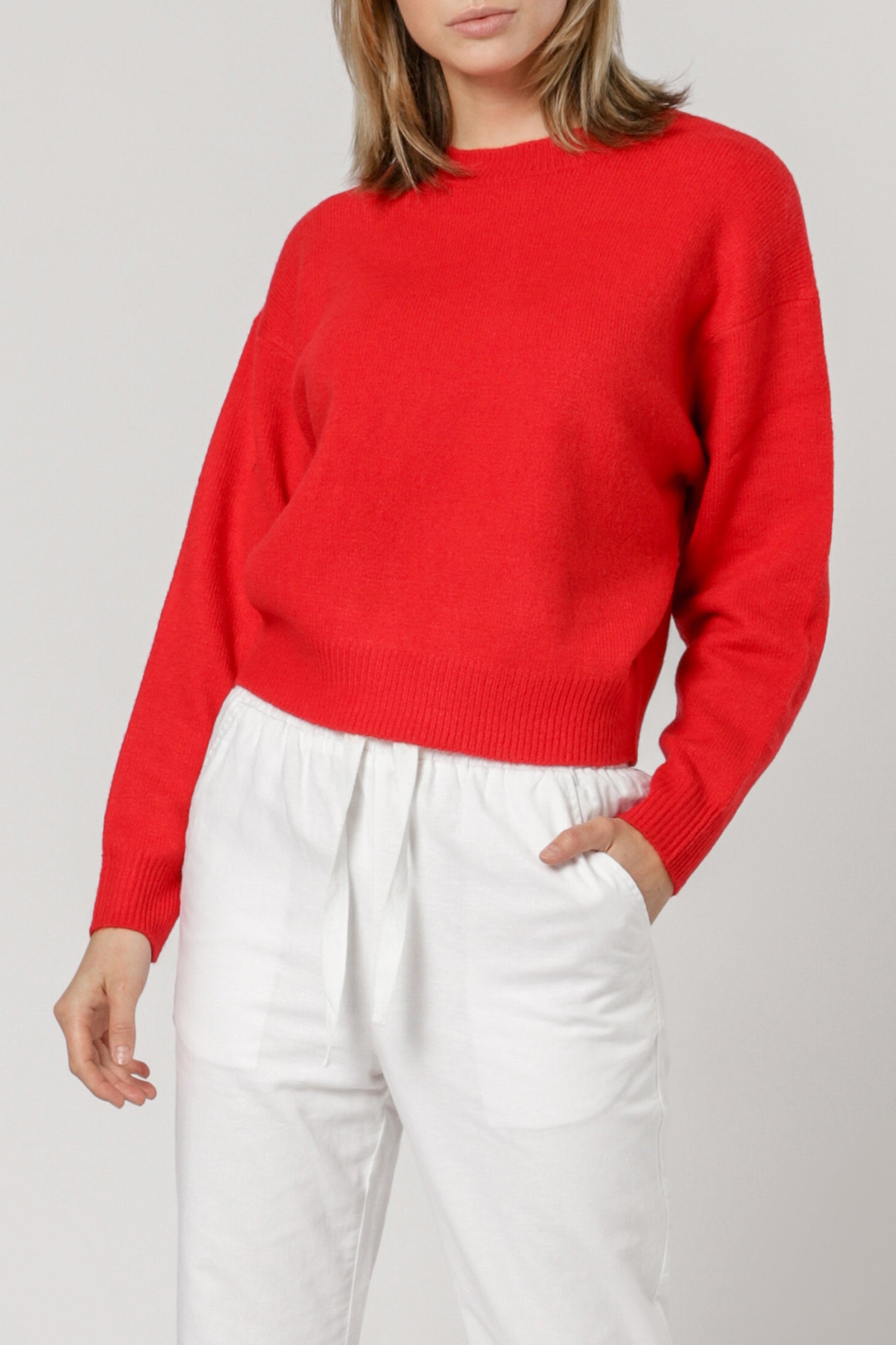 Nude Lucy Remi Crew Neck Jumper Vermillion Knitwear 