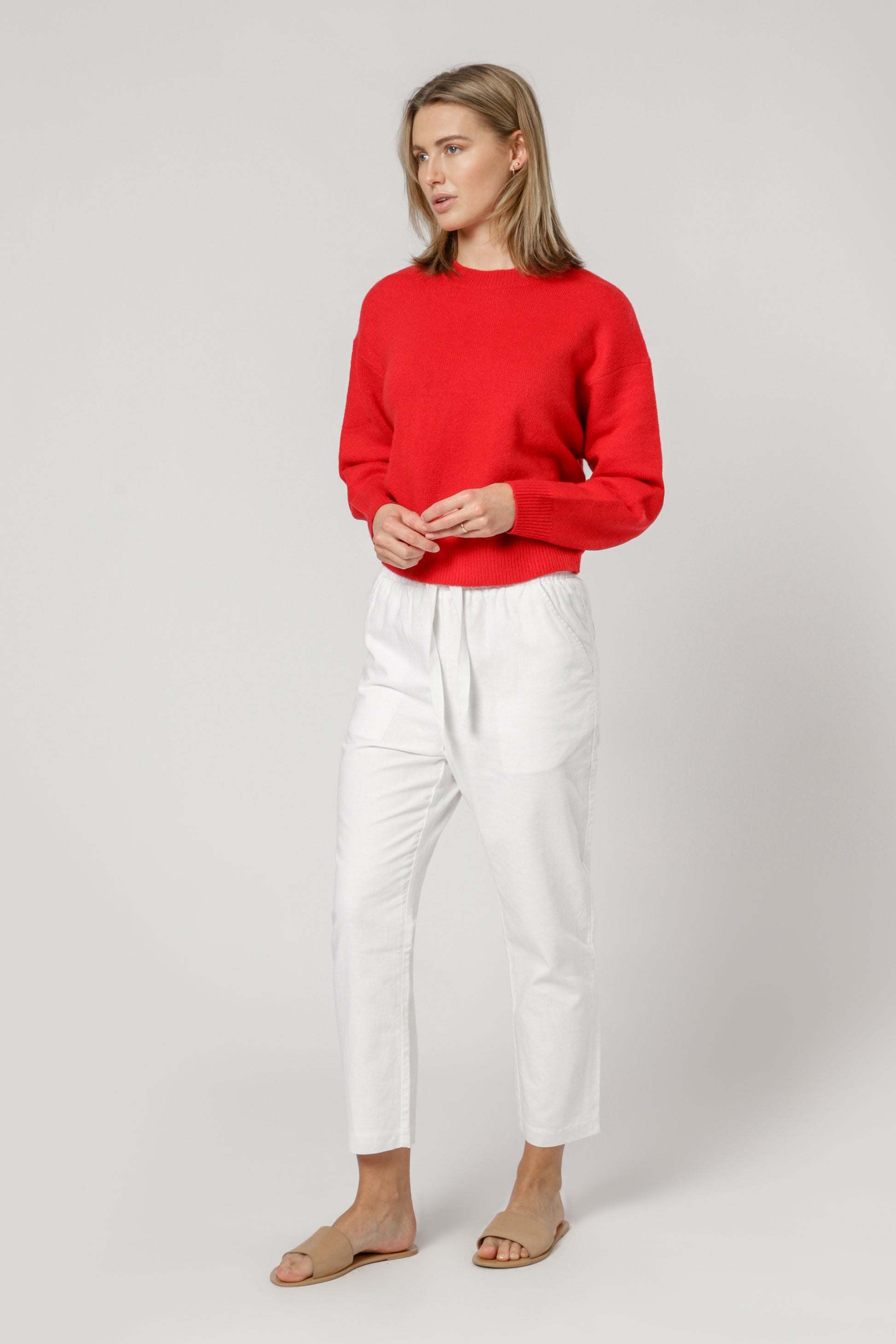 Nude Lucy Remi Crew Neck Jumper Vermillion Knitwear 