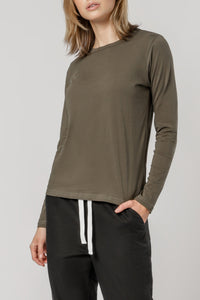Nude Lucy ava long sleeve tee khaki top