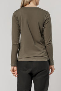Nude Lucy ava long sleeve tee khaki top