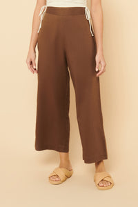 Nude Lucy Selma Wide Leg Pant In a Brown Chocolate Colour