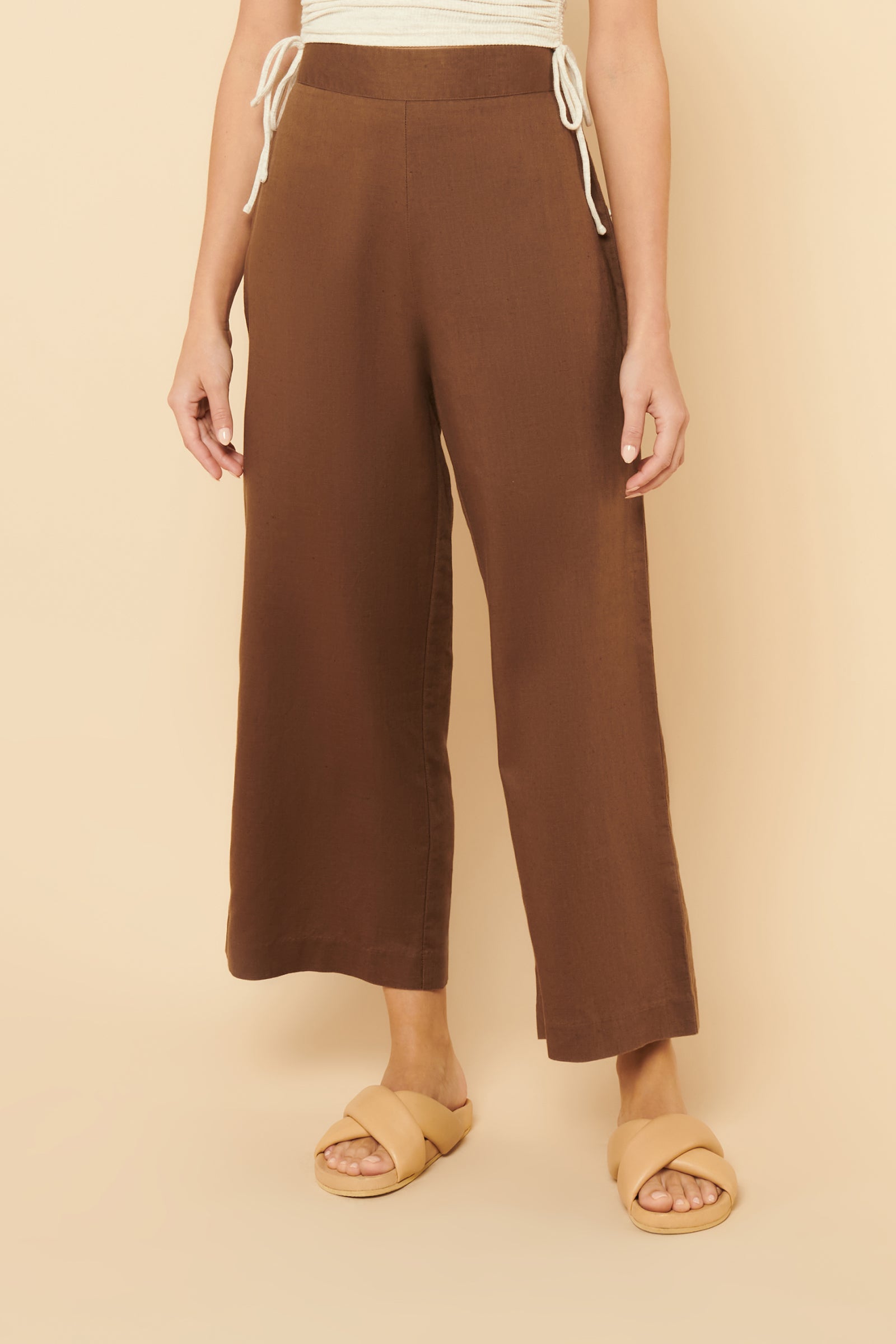 Nude Lucy Selma Wide Leg Pant In A Brown Chocolate Colour 