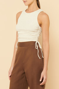 Nude Lucy Eve Organic Drawstring Tank Cream in Marle