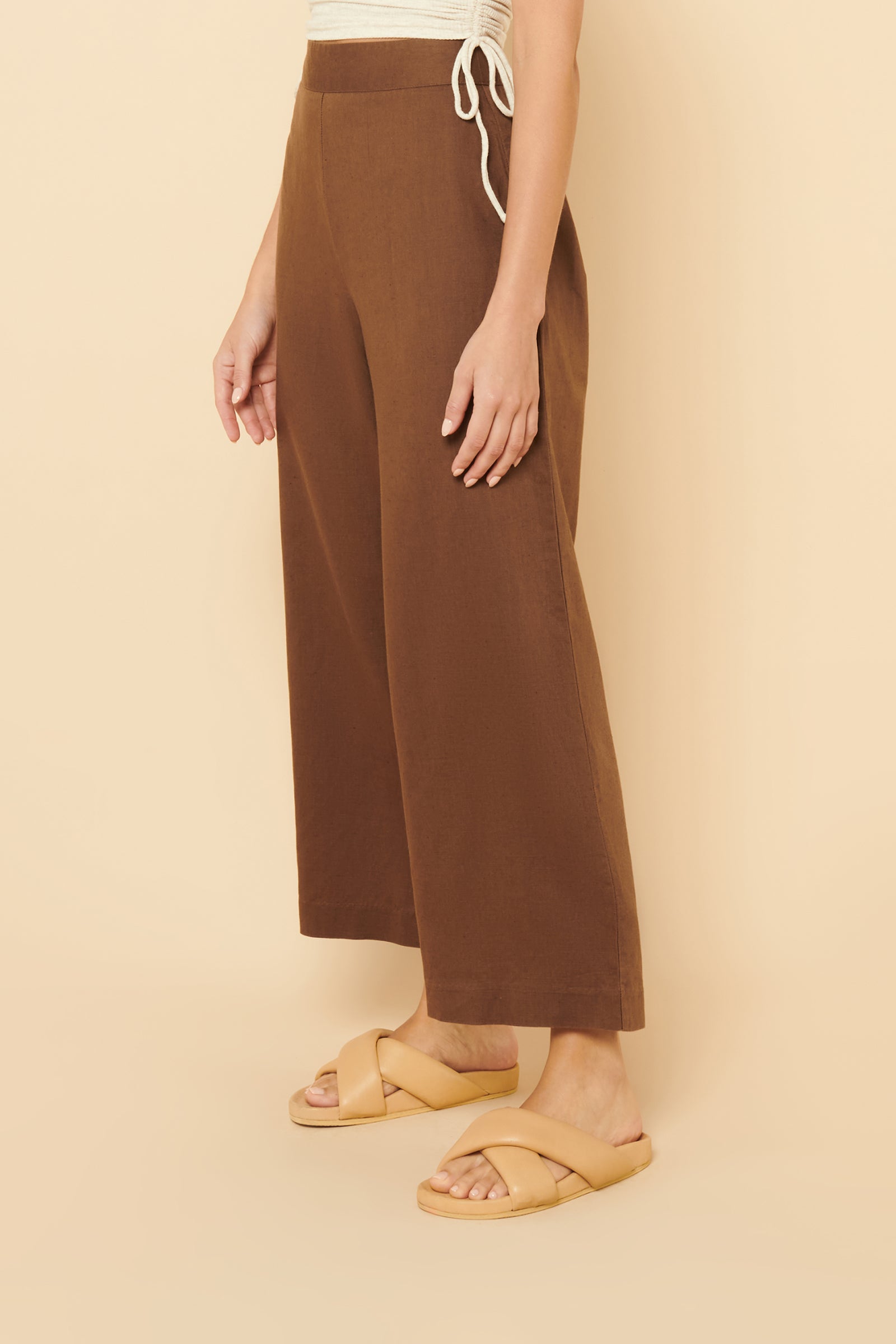 Nude Lucy Selma Wide Leg Pant In A Brown Chocolate Colour 