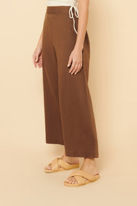 Nude Lucy Selma Wide Leg Pant In a Brown Chocolate Colour