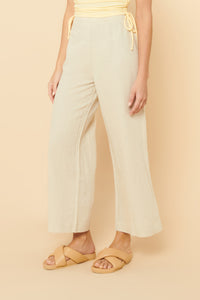 Nude Lucy Selma Wide Leg Pant in a Light Beige Oat