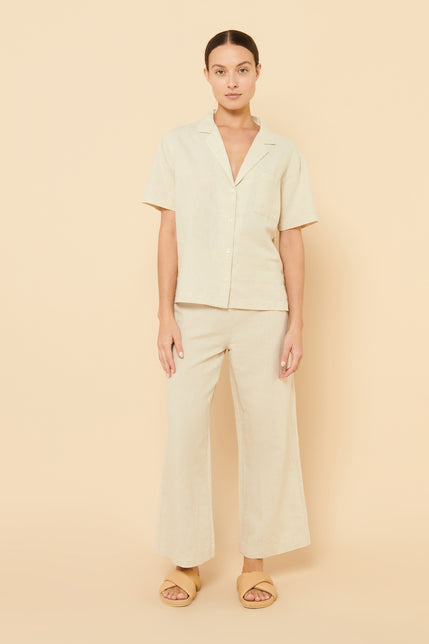 EZRA LINEN SHIRT-Oat